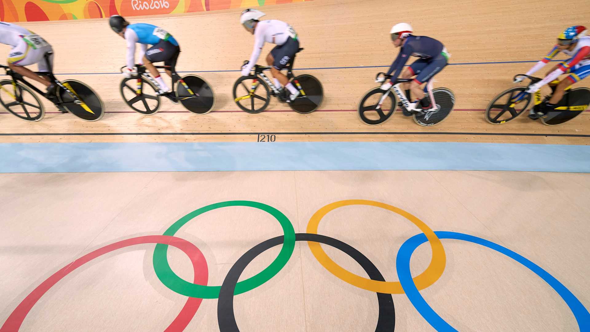 Cycling: 2016 Summer Olympics: Blurred view of cyclists in action during Men's Sprint at Rio Olympic Velodrome. Rio de Janeiro, Brazil 8/16/2016 CREDIT: Robert Beck (Photo by Robert Beck /Sports Illustrated via Getty Images) (Set Number: SI33 TK1 )