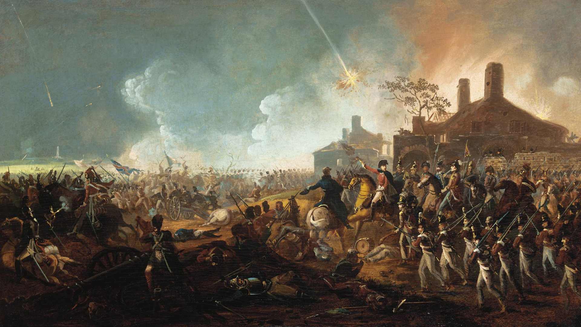 The Duke of Wellington at la Haye Sainte, the Battle of Waterloo, painted by William Sadler