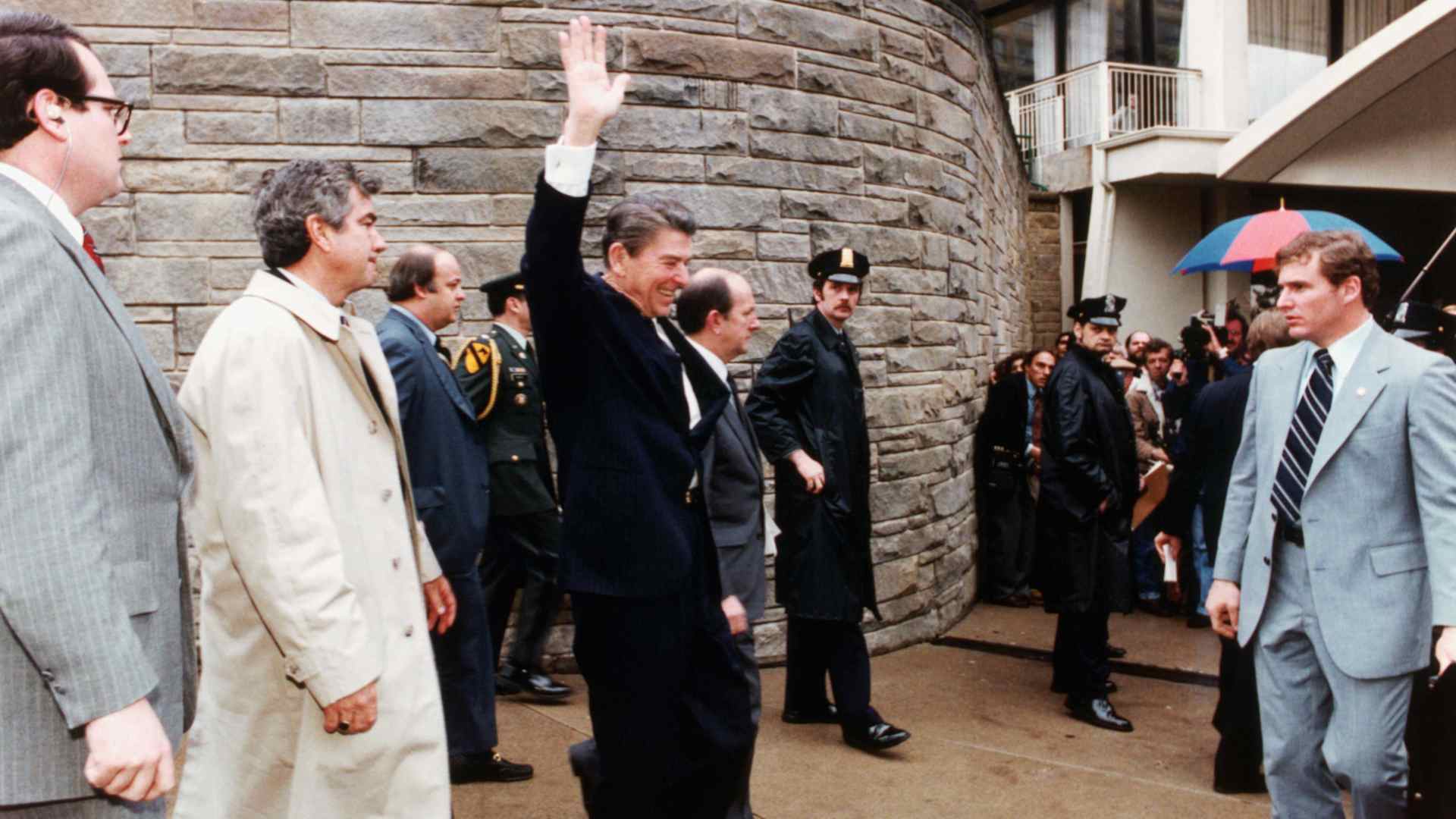 President Ronald Reagan just moments before the assassination attempt.
