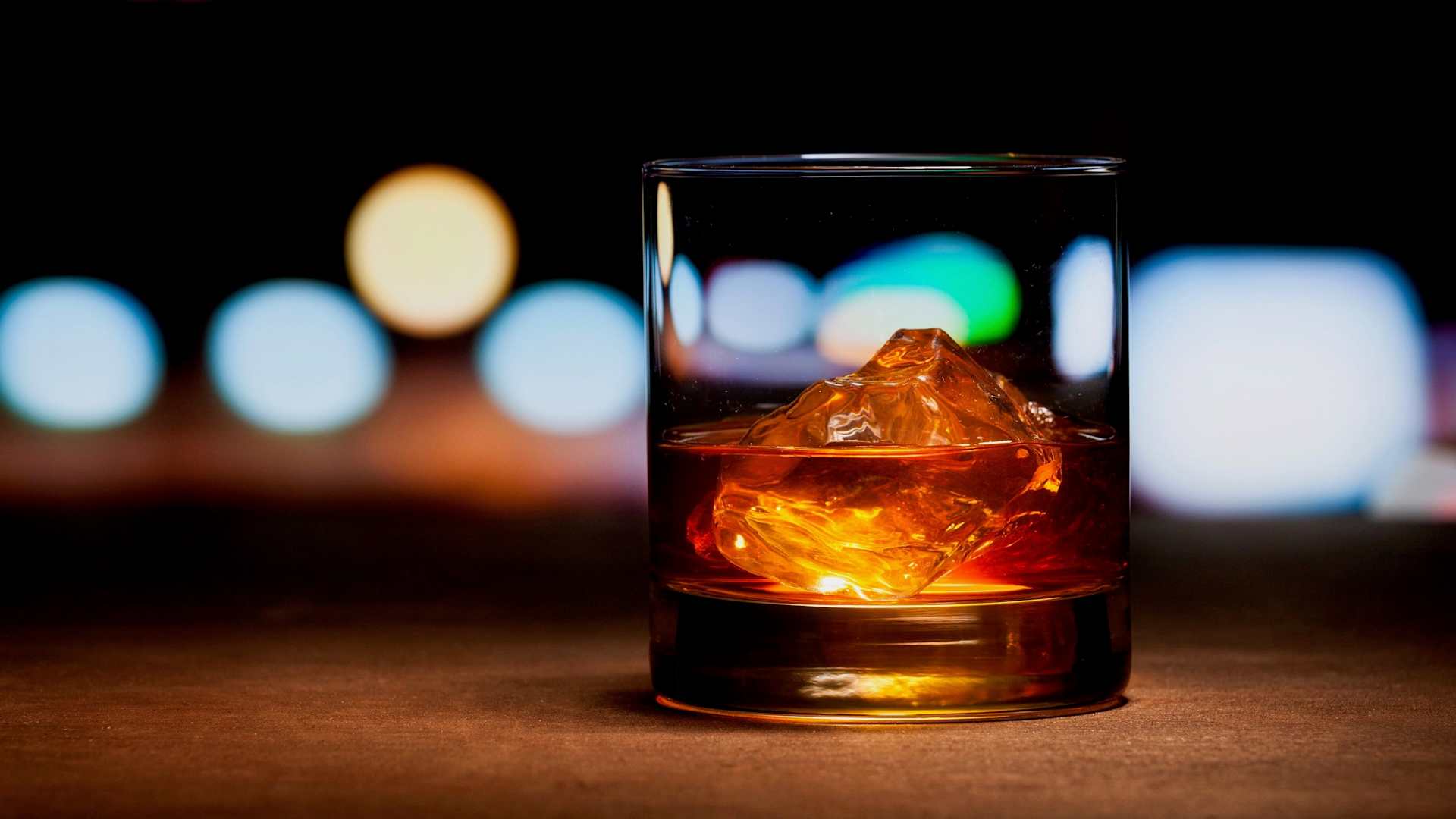 Whisky in city abstract background