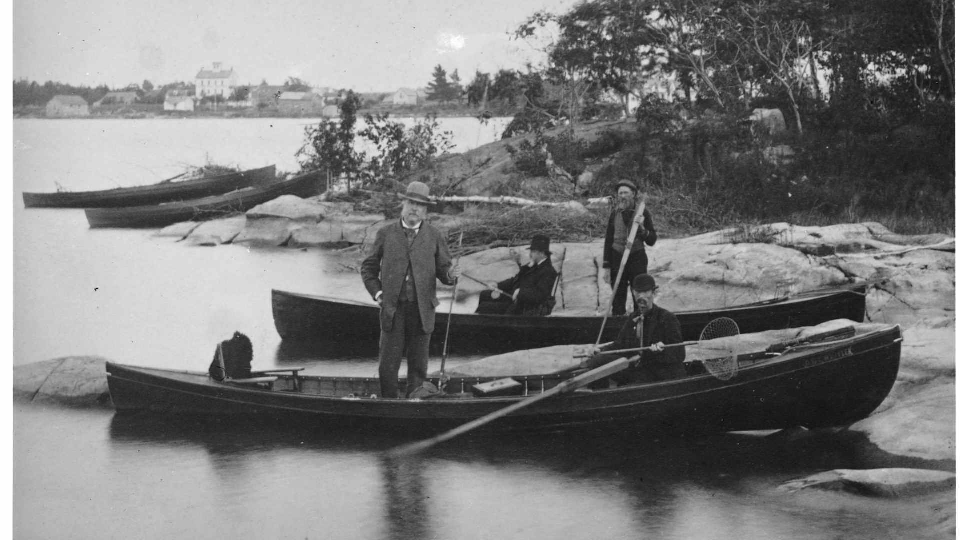 Chester Alan Arthur Standing in Fishing Boat