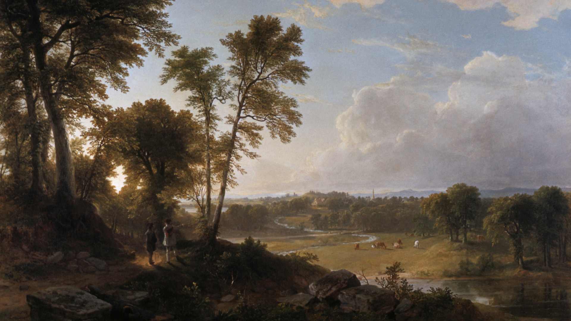A painting from the Hudson River School: "View Towards the Hudson Valley" by Asher Brown