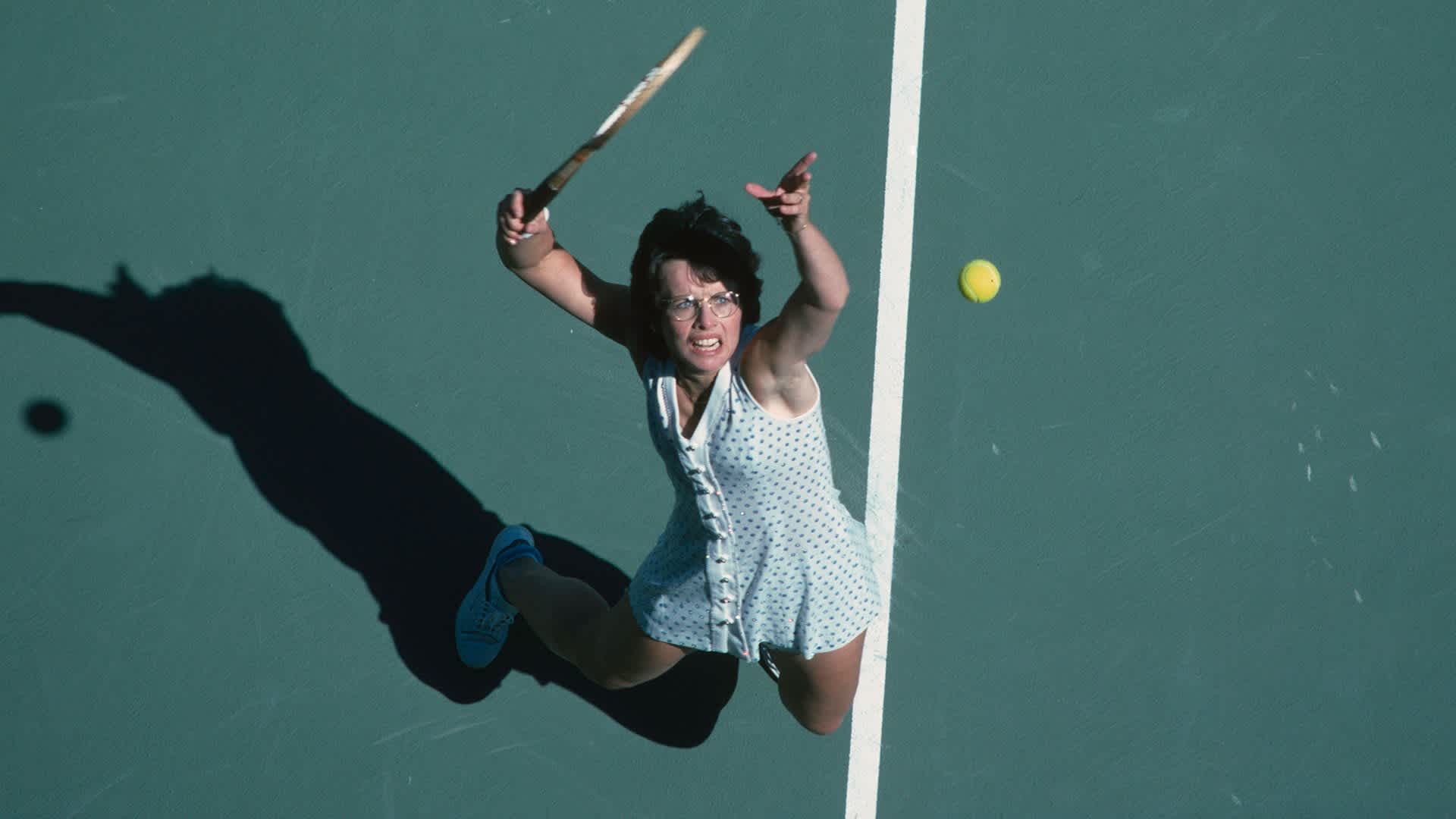 Billie Jean King during the final of the 1978 US Open Women's Doubles tennis tournament