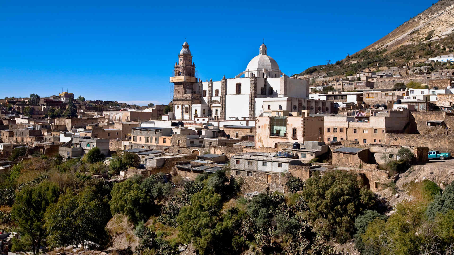 Cathedral in a town, Purisima Concepcion Temple, Real De Catorce, San Luis Potosi, Mexico - stock photo