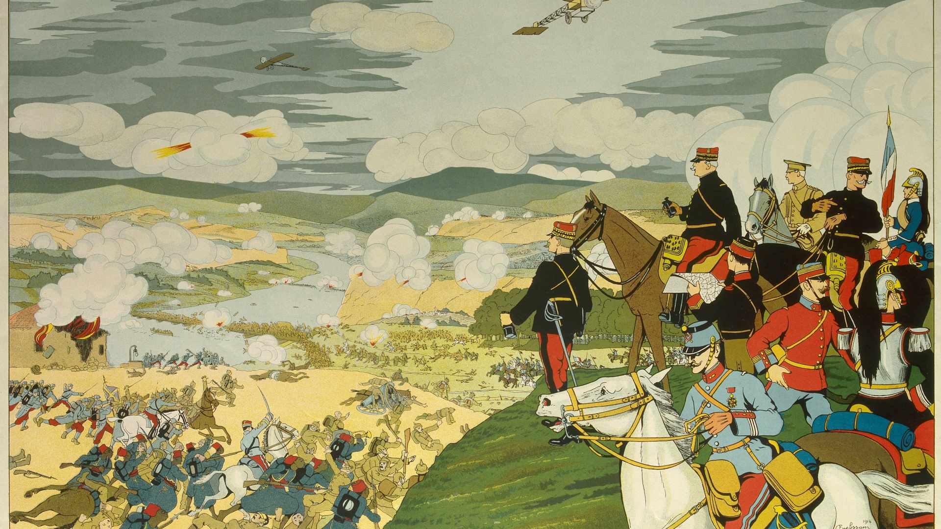 Panorama of the Battle of the Marne in 1914 with Joffre, Fuebssam 20 Eme Siecle, Museum of the two World Wars in Paris, France,. (Photo by: Christophel Fine Art/Universal Images Group via Getty Images)