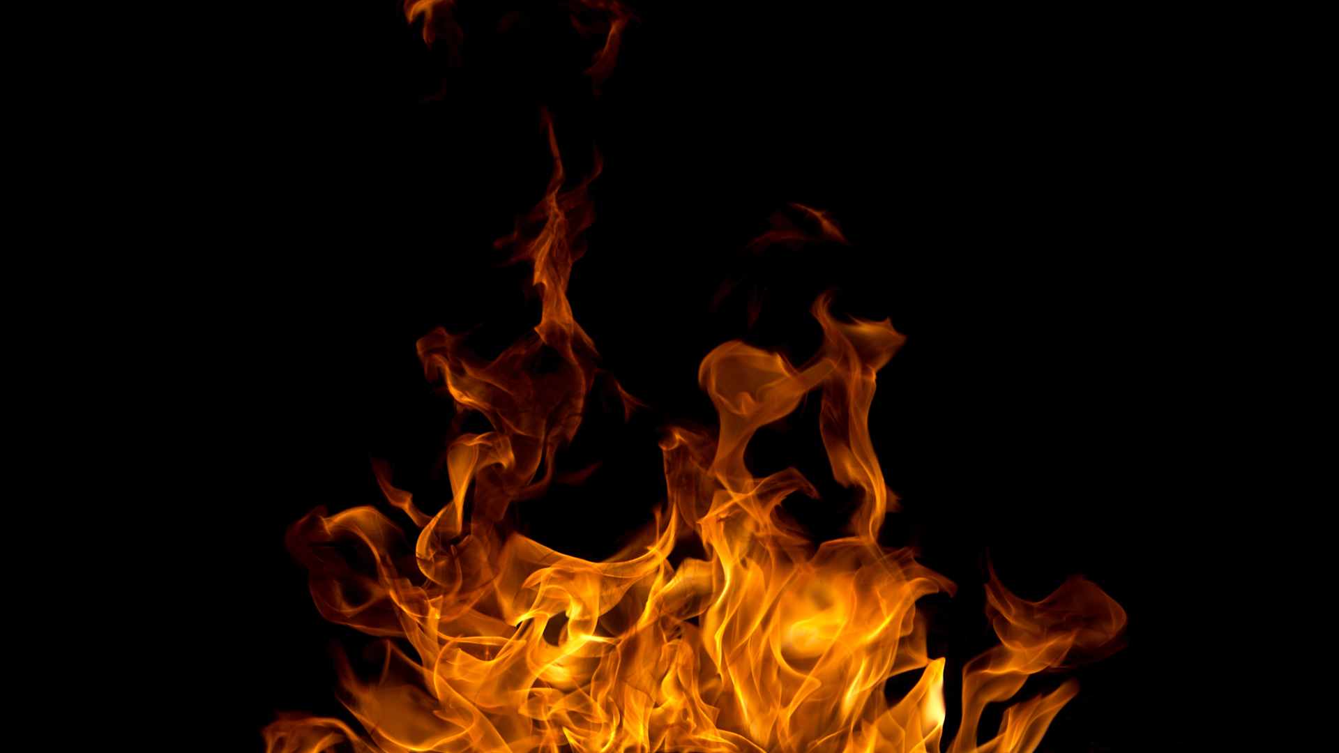 Fire at night, Perth Hills, Australia - stock photo