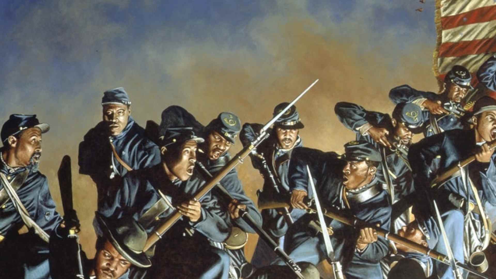 Painting depicting the Second Battle of Fort Wagner.