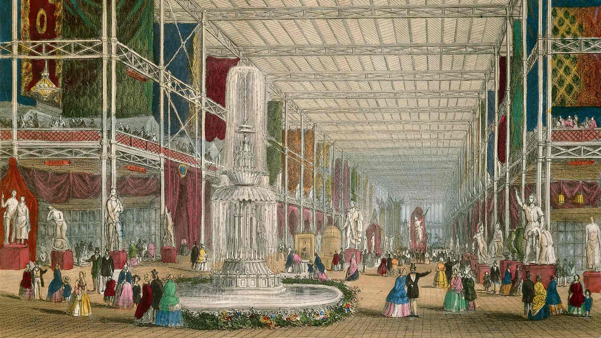 The Great Exhibition at the Crystal Palace in London, 1851.