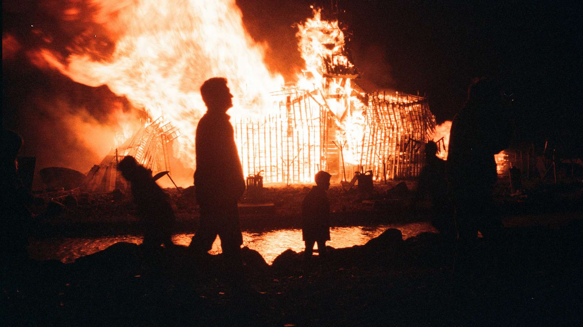 Guy Fawkes Day Bonfire Night, Skinningrove, North Yorkshire, England, Wednesday 5th November 1997.