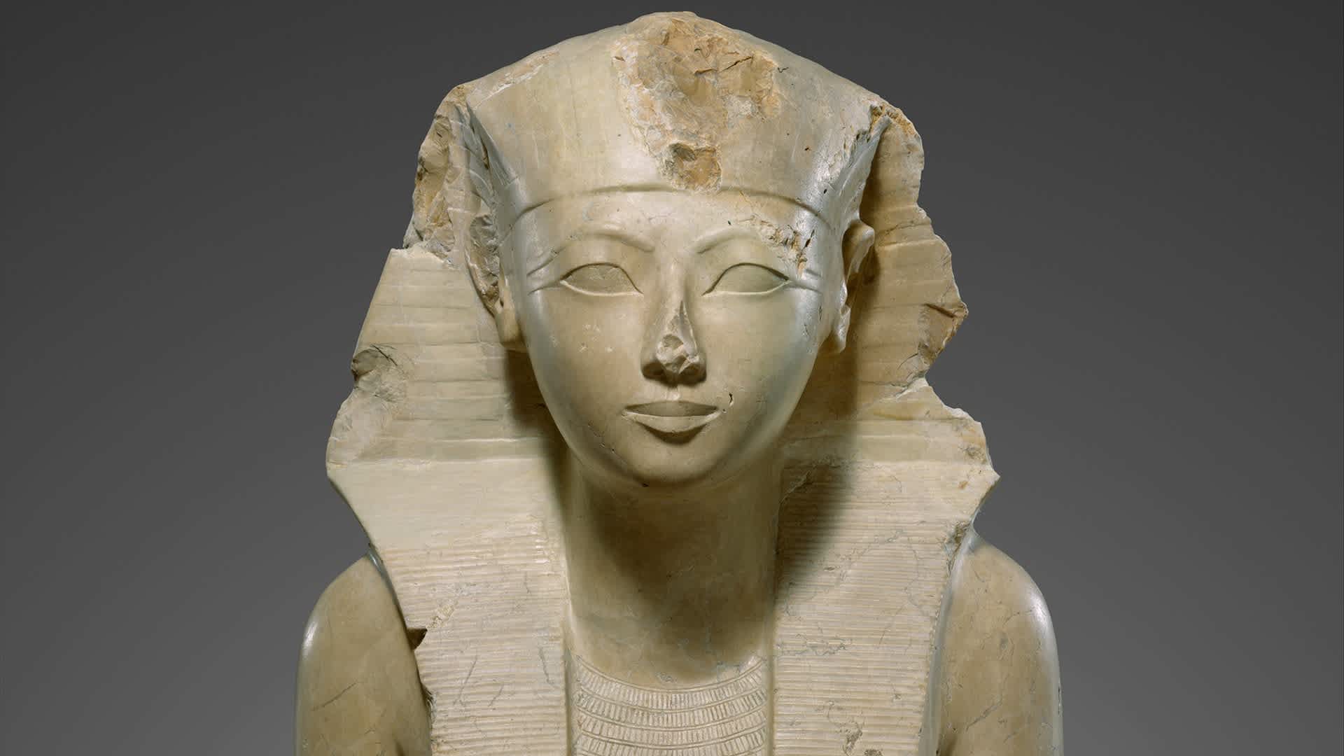 A life-size statue of Hatshepsut, the most successful of several female rulers of ancient Egypt.