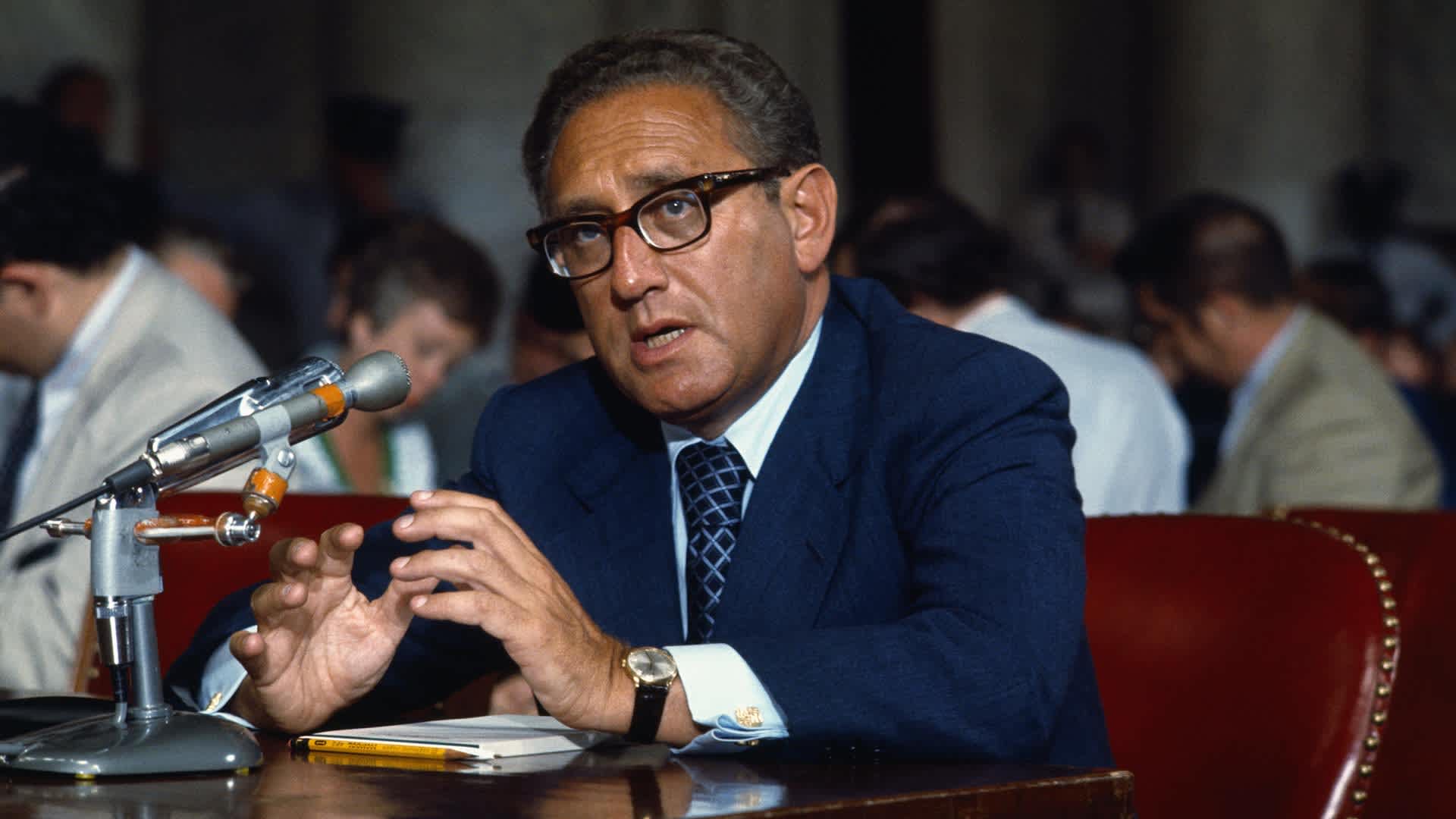 Henry A. Kissinger appearing before the Senate Foreign Relations Committee on his nomination to be Secretary of State.