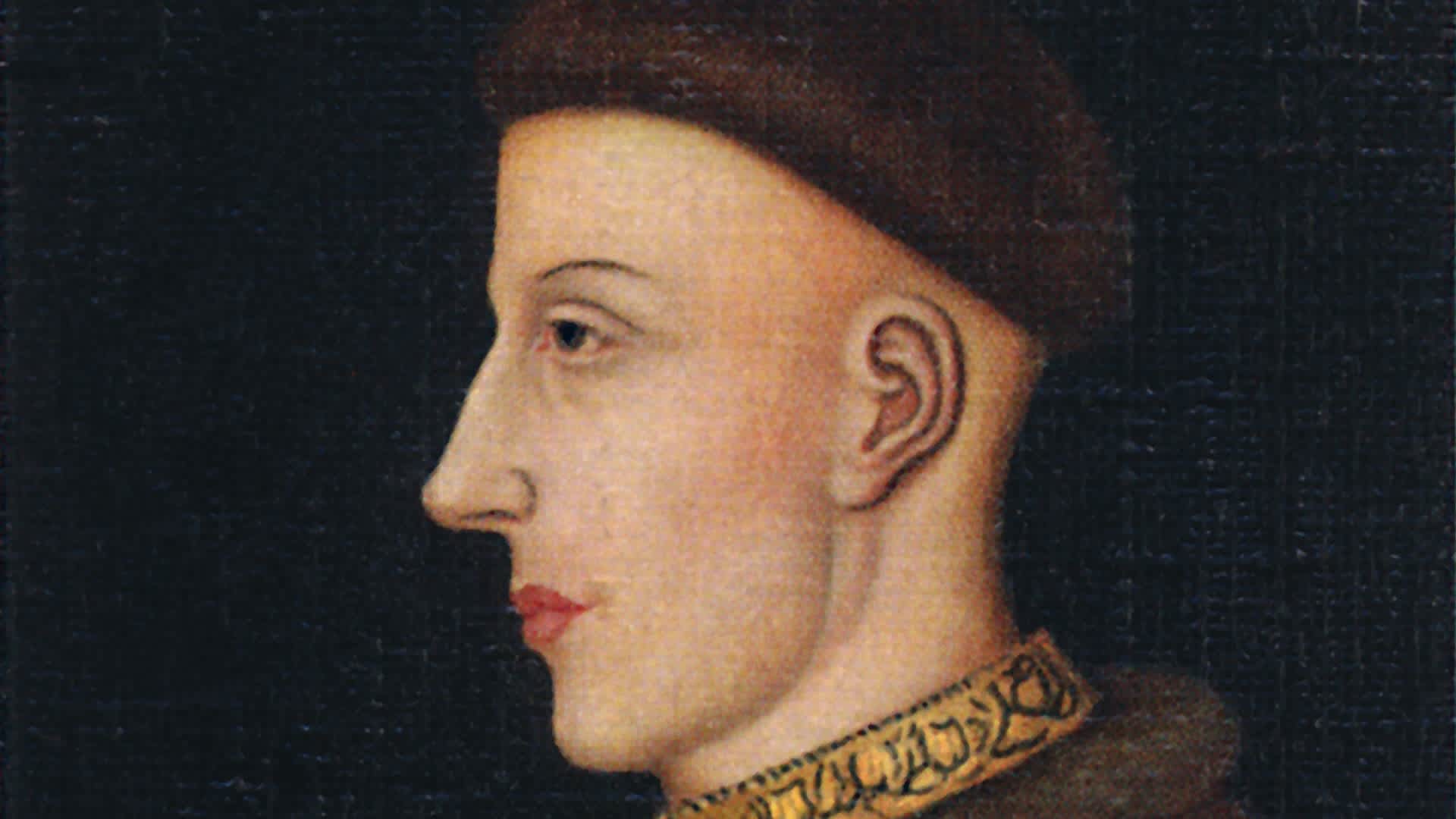 'Henry V', 1935. Henry (1387-1422), King of England (1413-1422), son of Henry IV by Mary de Bohun, was born at Monmouth, Wales. From Kings & Queens of England - A Series of 50. [John Player & Sons, London, 1935] Artist Unknown.
