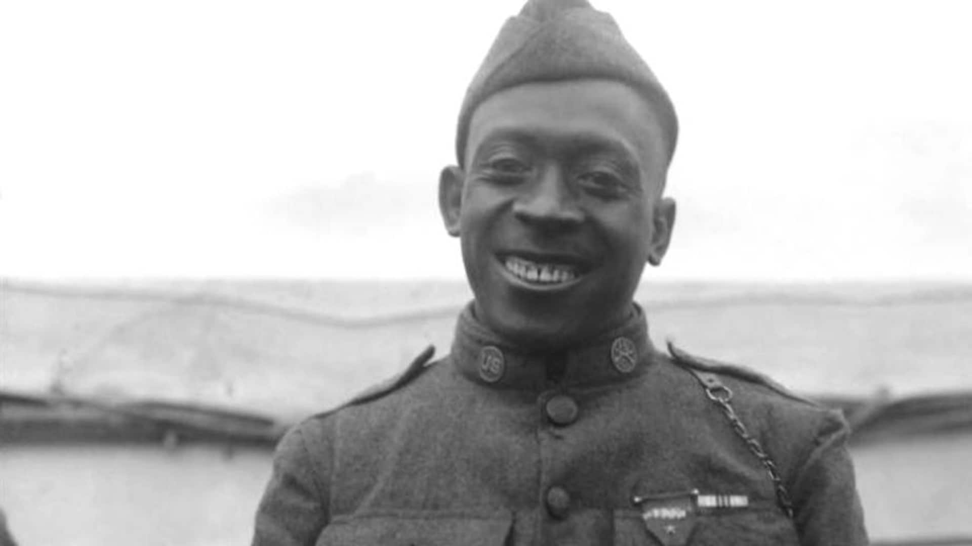 Sergeant Henry Johnson of the 369th Colored Infantry was awarded the Croix de Guerre for bravery during an outnumbered battle with German soldiers.