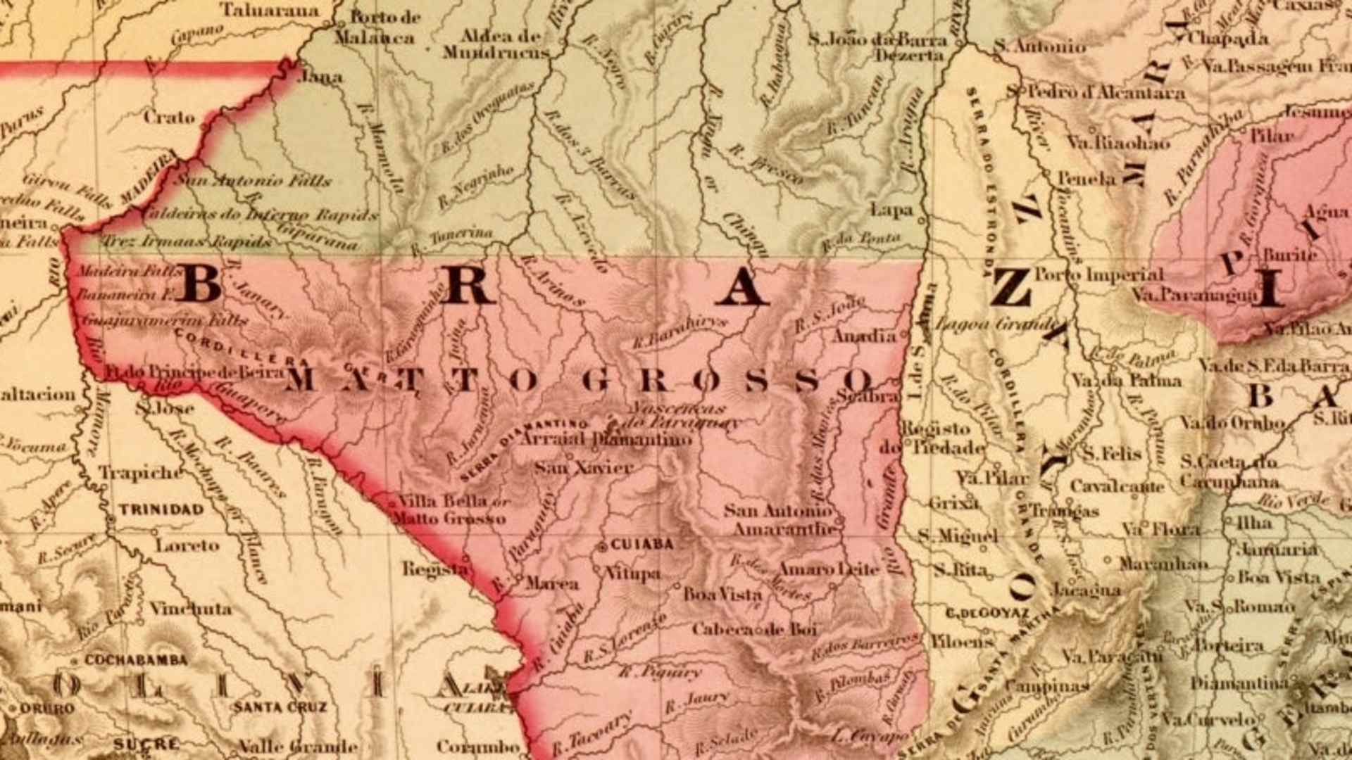 A map (by Alvin Jewett Johnson) shows Brazil, Argentina, Paraguay, and Uraguay, 1862.