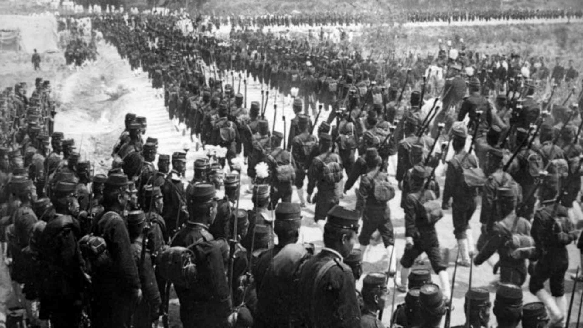 Japanese troops occupying Korea in the early 1900s. (Credit: Art Media/Print Collector/Getty Images)