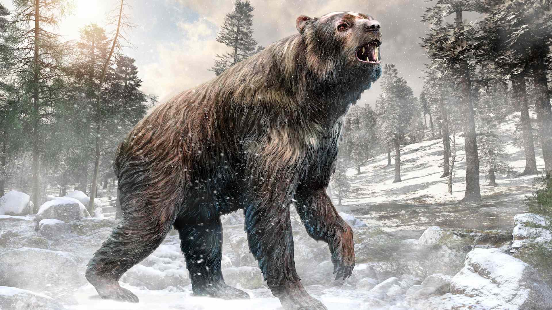 Giant Short-Faced Bear in North American during Ice Age