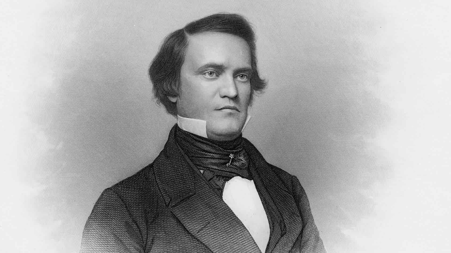 Engraving depicting John C. Breckinridge (1821-1875), US lawyer and politician, circa 1870. Breckinridge served as a US Representative and US Senator from Kentucky and was the 14th Vice President of the United States, between 1857 and 1861.
