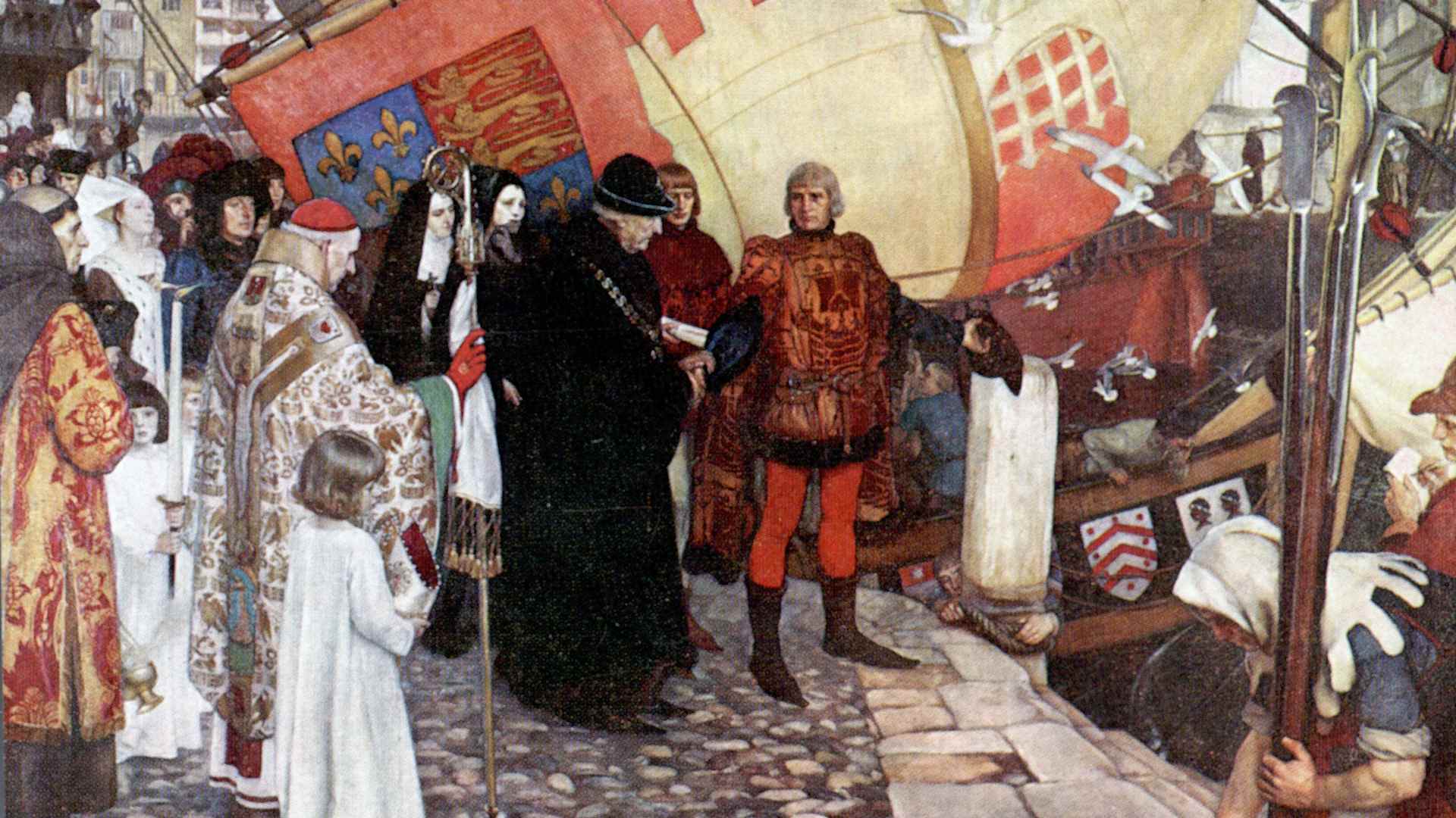 "The Departure of John Cabot and Sebastian Cabot from Bristol on their First Voyage of Discovery in 1497," 1906.