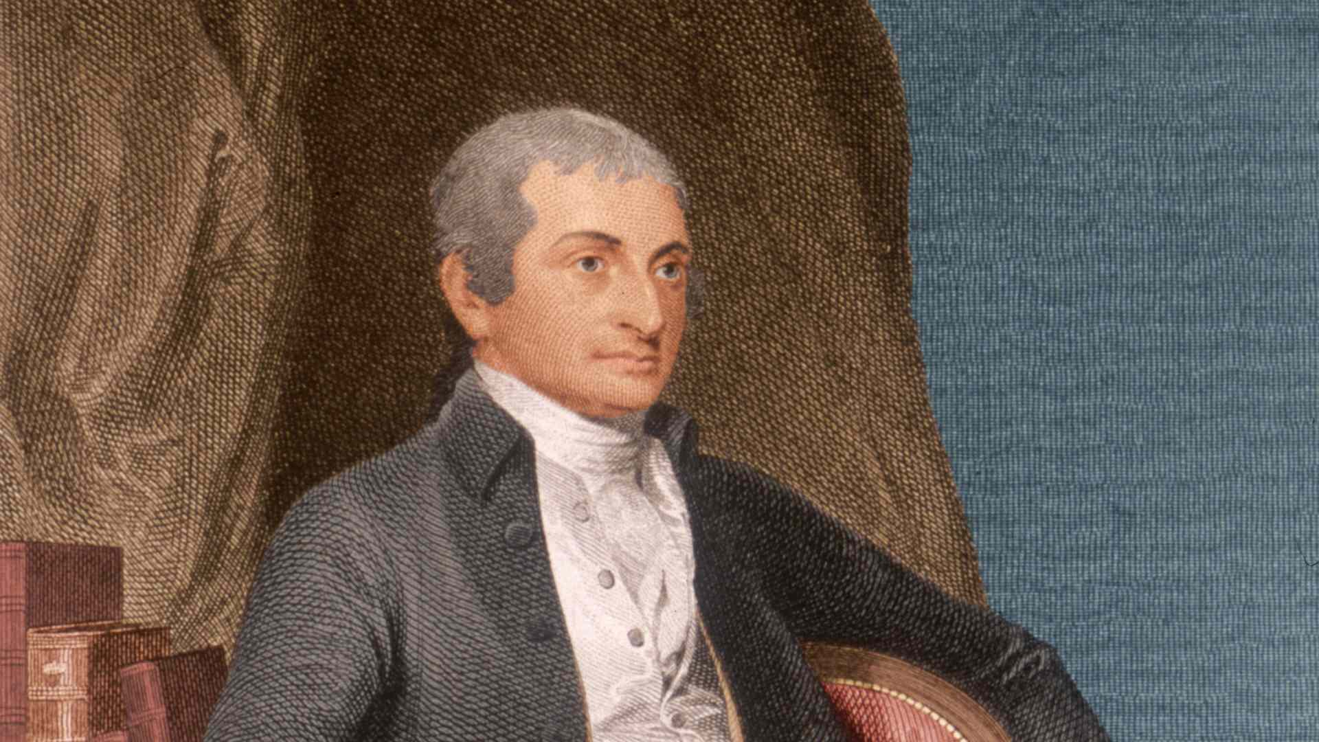circa 1800: John Jay (1745-1829). American jurist and statesman, delegate, Cont'l. Congress 1774-79, president of Congress '78-79. Drafted NY state constitution '77, negotiated Treaty of Paris with Franklin and others 1782-83. US sec'y. of foreign affairs 1784-89. Wrote 'The Federalist Papers' with Madison and Hamilton explaining US Constitution 1787-88, negotiated Jay's Treaty with Britain 1794-95, chief justice, US Supreme Court 1789-95. (Photo by Stock Montage/Stock Montage/Getty Images)