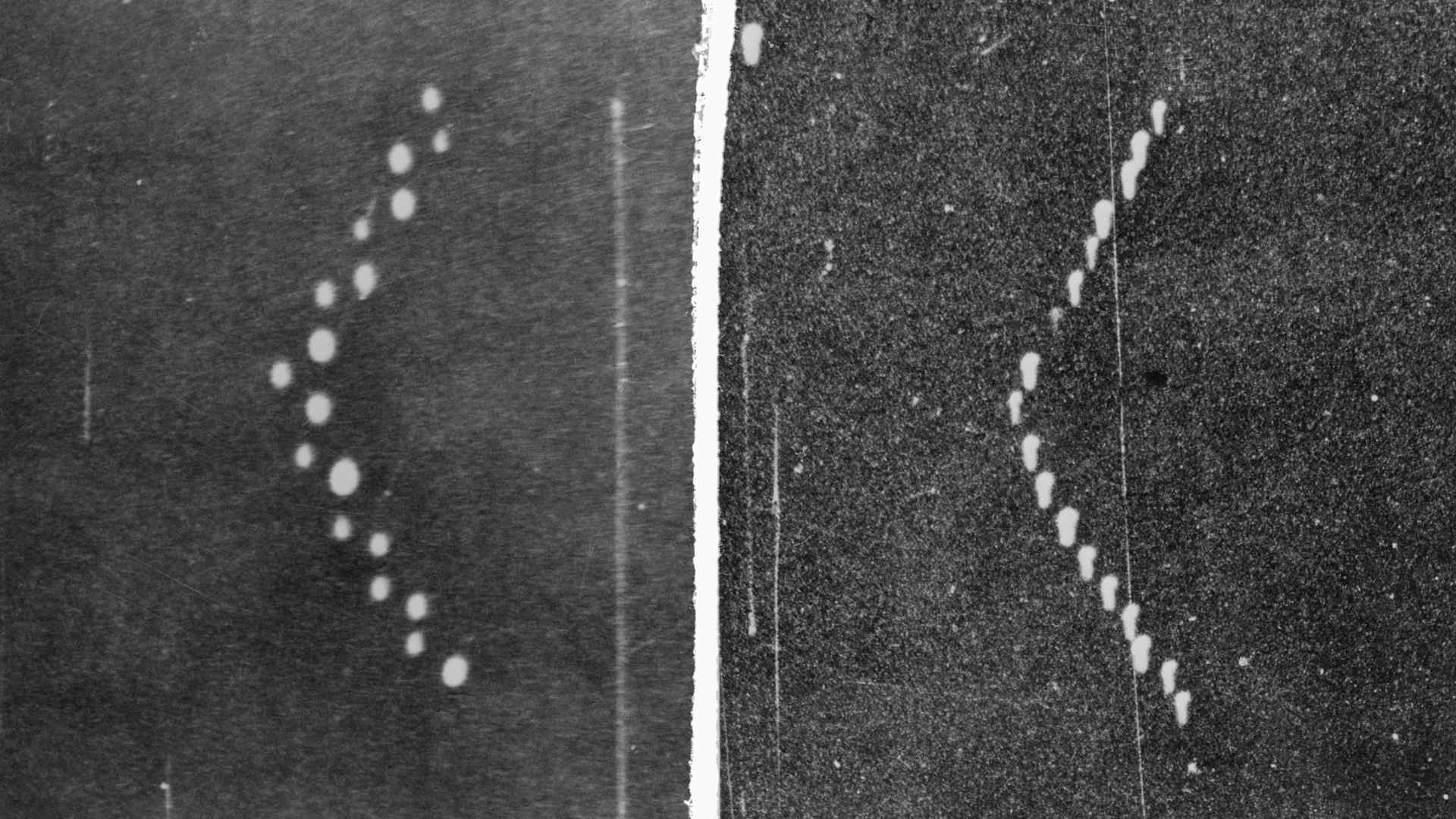 The Lubbock Lights, photographed by 19-year old Carl Hart, Jr. on August 30, 1951 in Lubbock, Texas.