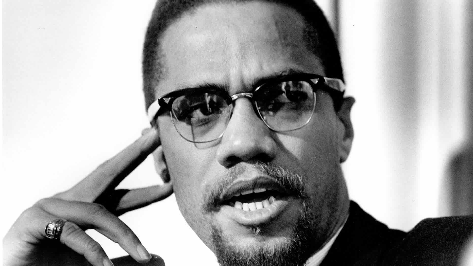Former Nation of Islam leader and civil rights activist El-Hajj Malik El-Shabazz (aka Malcolm X and Malcolm Little) on February 16, 1965, in Rochester, New York.