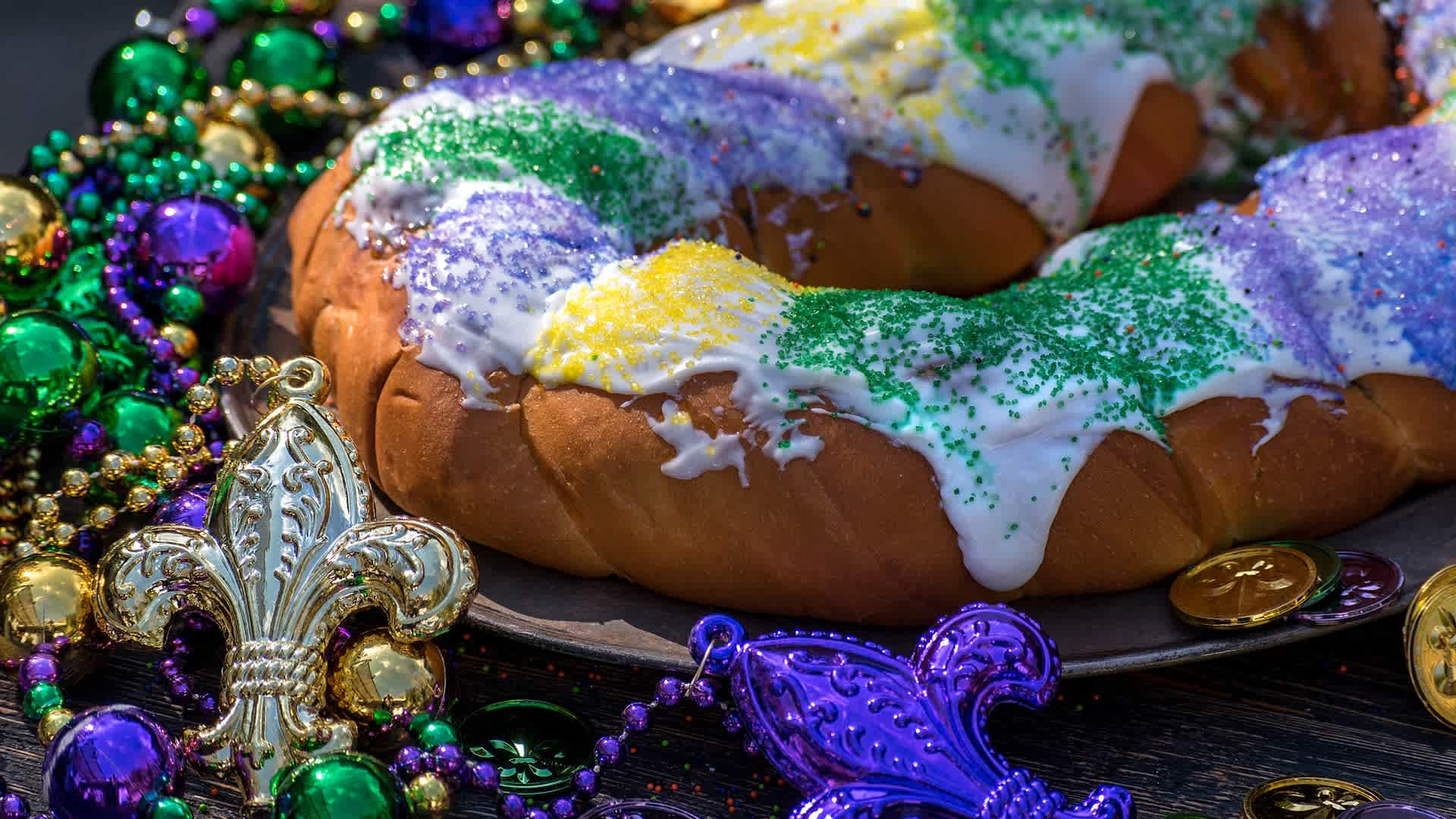 History of Mardi Gras Traditions, King cake, beads, zulu coconuts