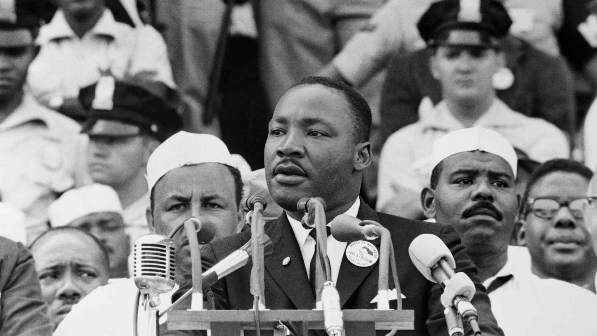Martin Luther King Giving "Dream" SpeechMartin Luther King Jr., gives his "I Have a Dream" speech to a crowd before the Lincoln Memorial during the Freedom March in Washington, DC, on August 28, 1963. The widely quoted speech became one of his most famous.