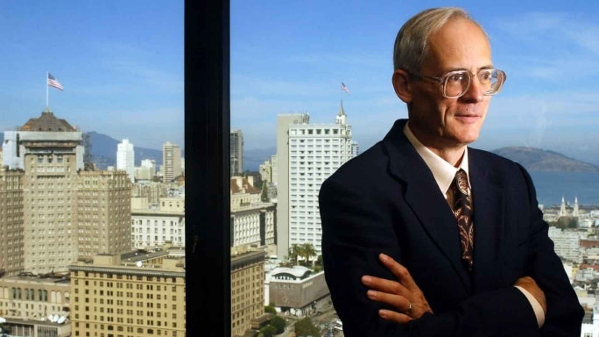Ted Benna, head of the 401(k) Association, poses for a portrait in a San Francisco hotel, 2002.