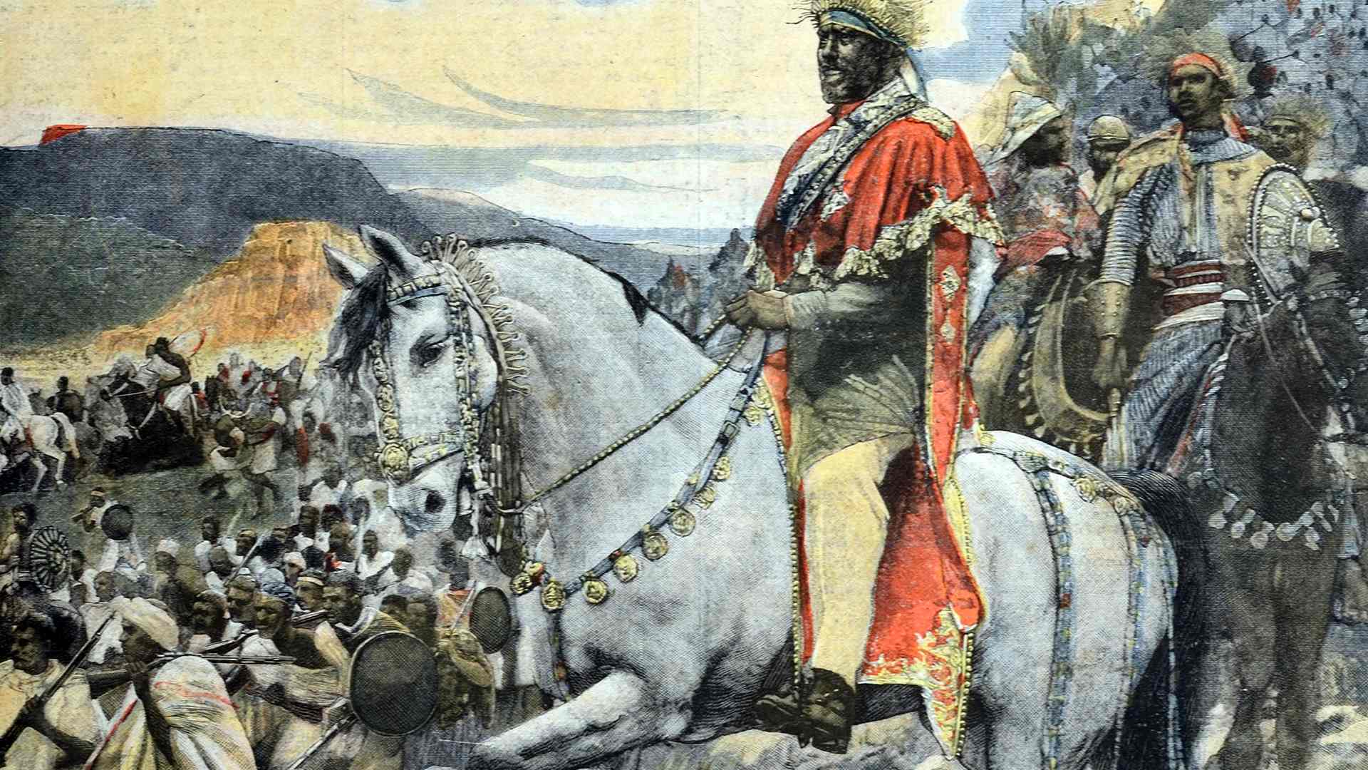 Emperor Negus Menelik II of Ethiopia at Battle of Adwa 1896 Ethiopia (Photo by Chris Hellier/Corbis via Getty Images)