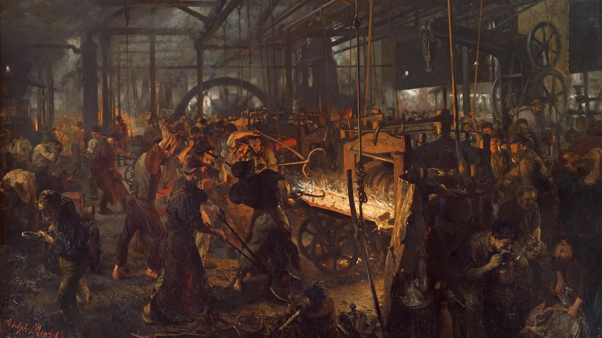 The Iron Rolling Mill (Modern Cyclopes), 1873-1875. Artist: Menzel, Adolph Friedrich, von (1815-1905) Berlin.