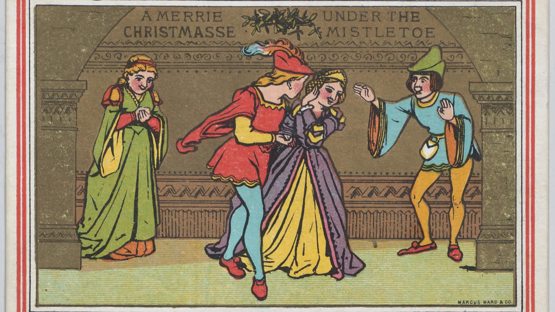 Mistletoe, Christmas traditions, Valentine 1880