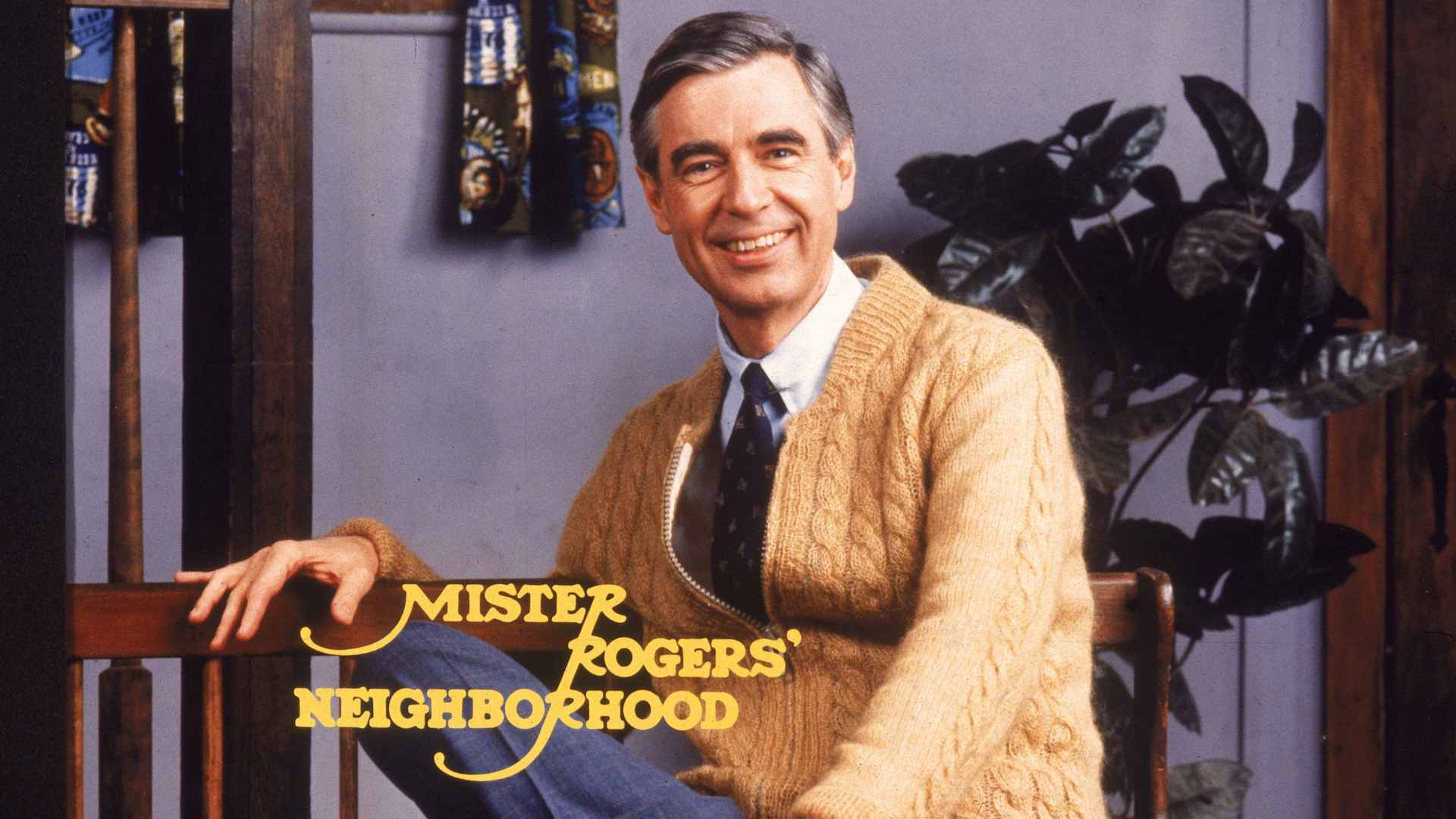 American educator and television personality Fred Rogers on the television series 'Mister Rogers' Neighborhood,' circa 1980s. (Credit: PBS Television/Getty Images)