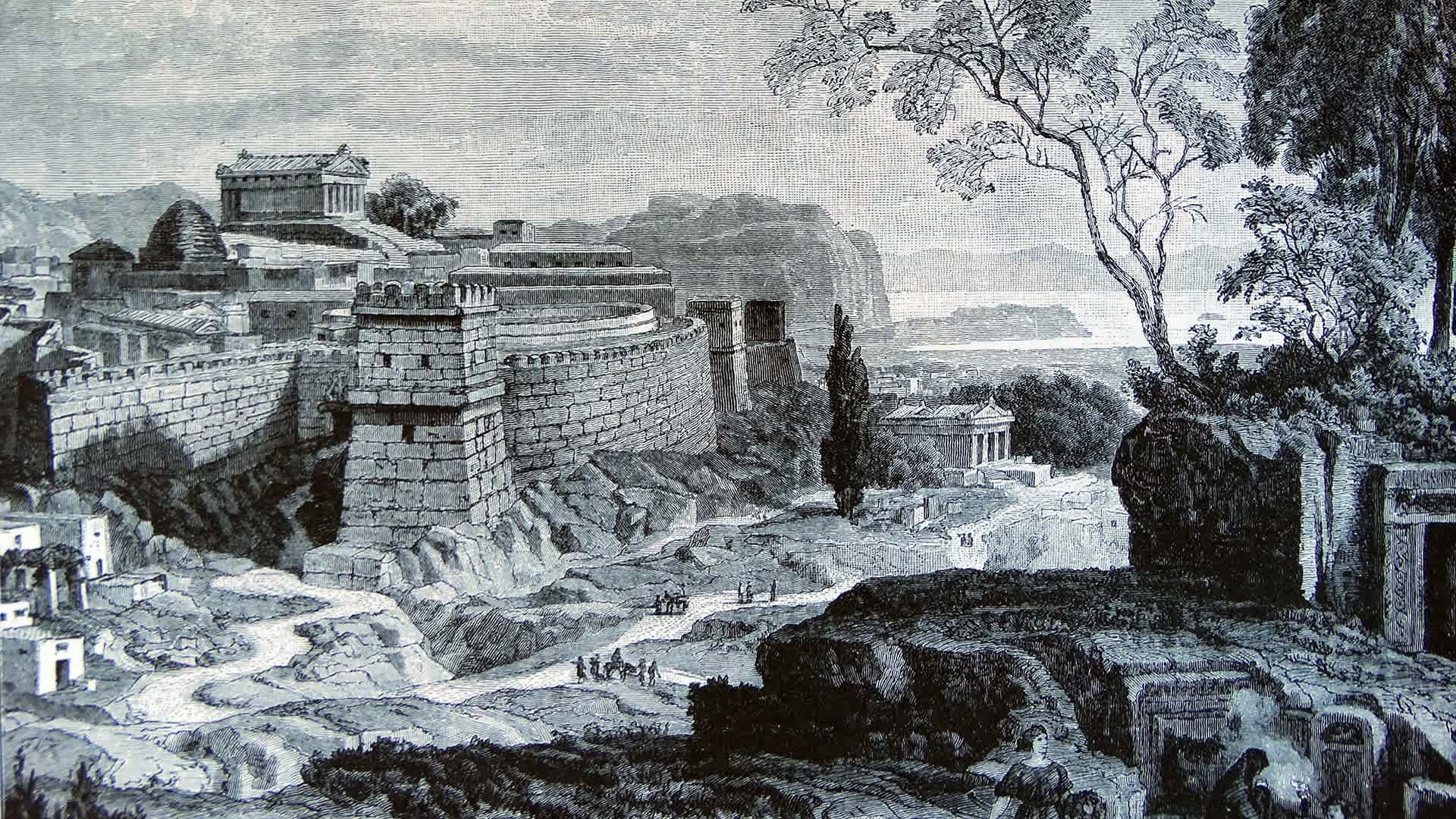 Ancient Greek city of Mycenae as it was during the Heroic Age