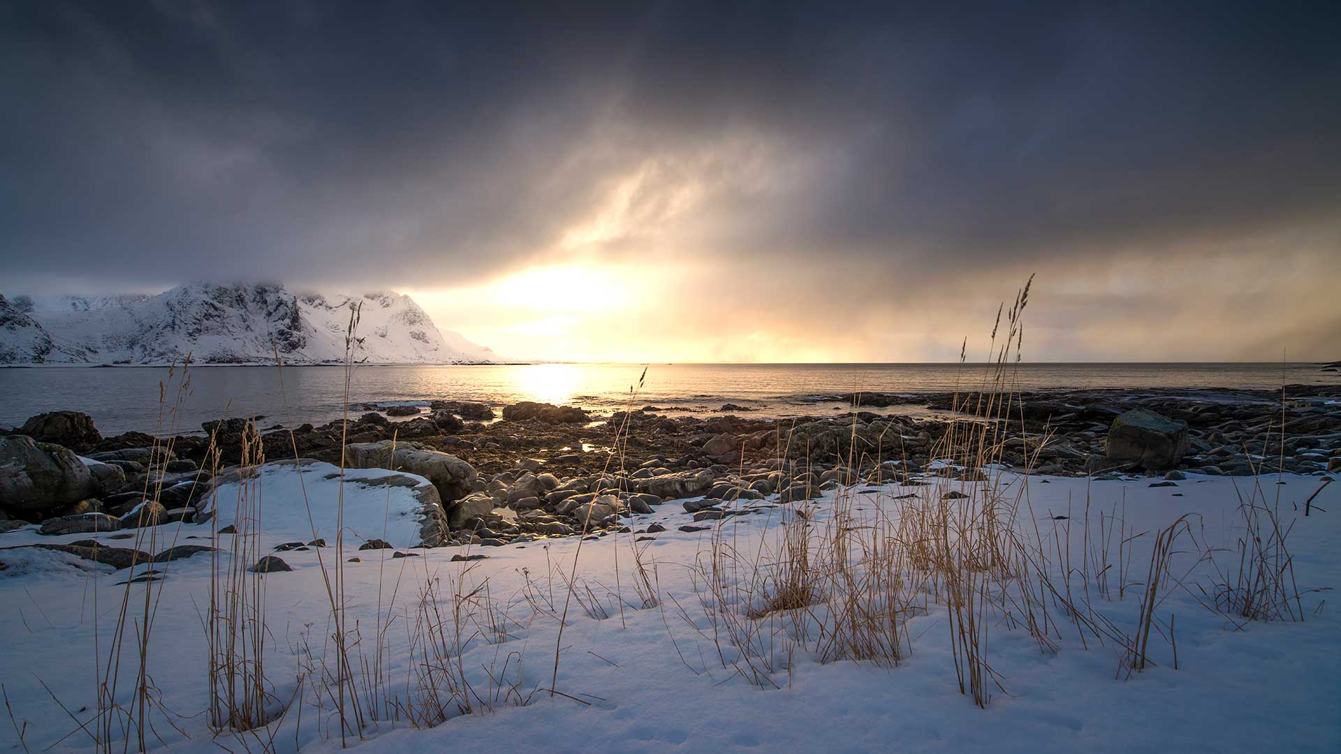 Dusk in Norway at winter.
