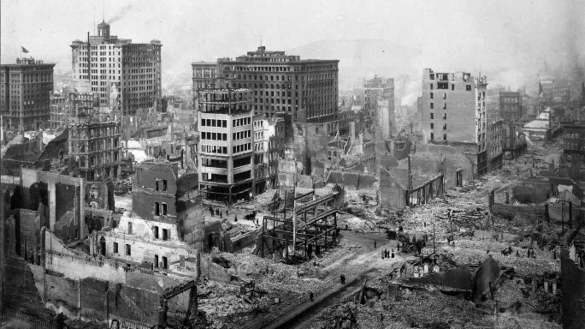 Ruins in the vicinity of Post and Grant Avenue.