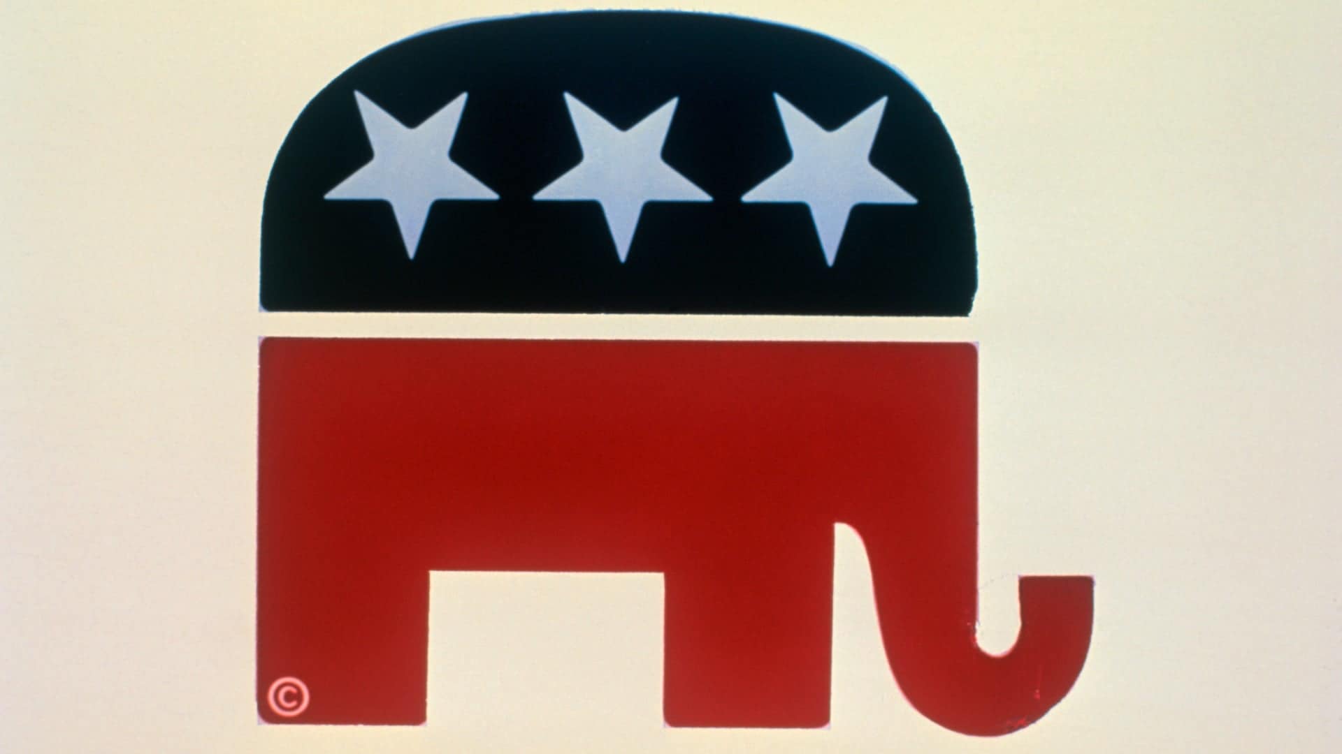 American Republican Symbol of the Elephant (Original Caption) 1974 - Republican Elephant graphic, the symbol of the Republican Party.