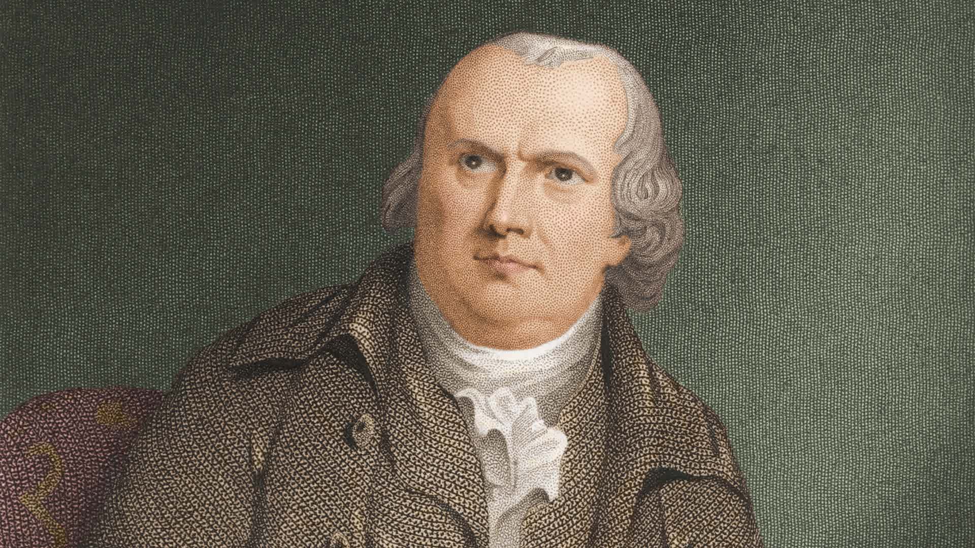Financier of the Revolution: Colorized engraving of English-born American merchant and politician Robert Morris (1734-1806), 1782. Morris was a member of the Continental Congress, a signer of the Declaration of Independence and founder of the Bank of North America.