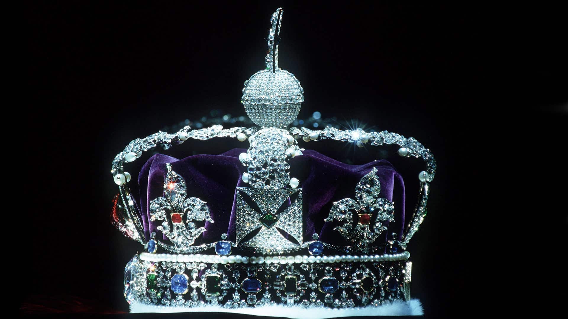 The Imperial State Crown in the Jewel House, Tower of London.