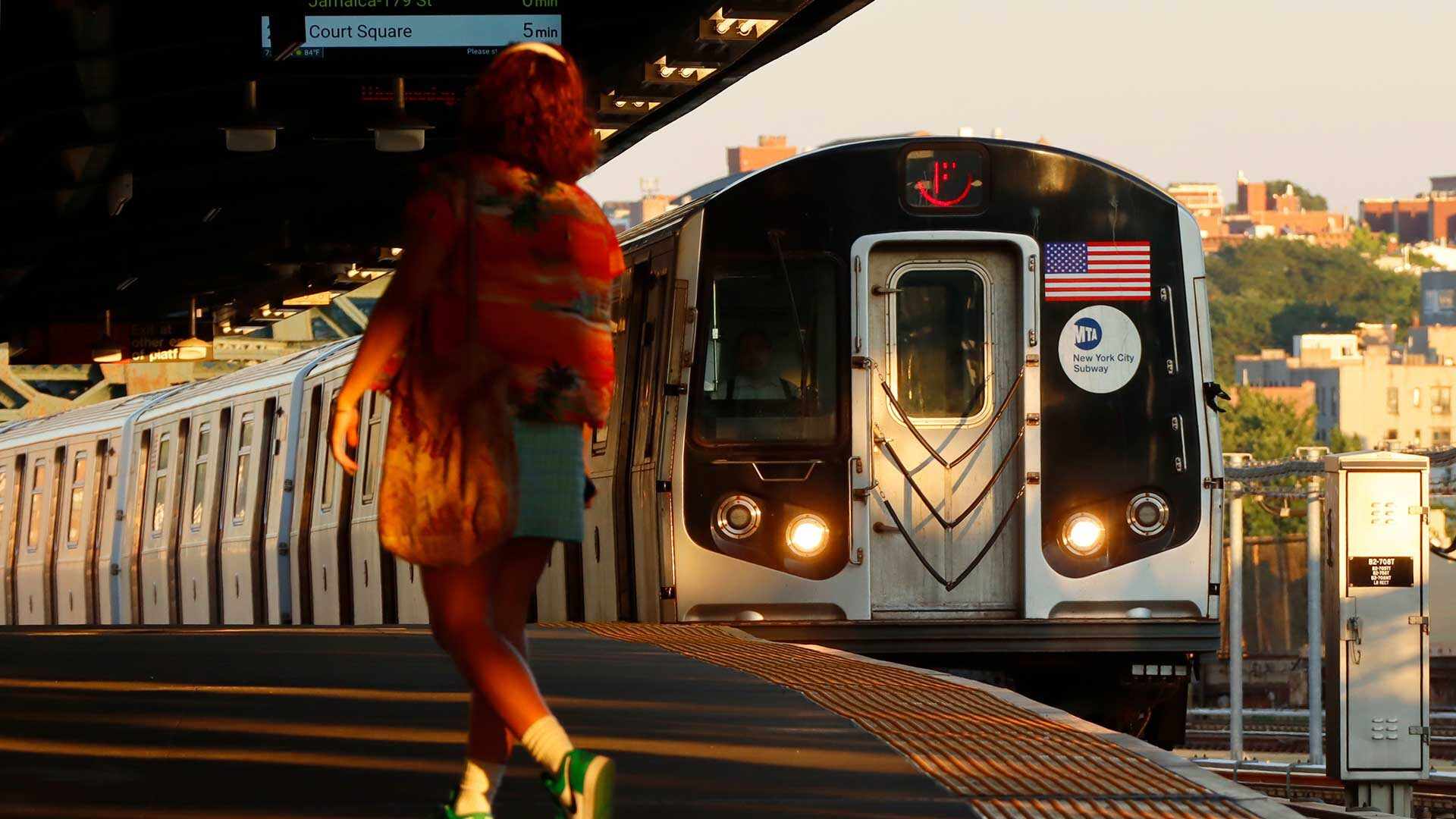 NYC subway in Brooklyn, NY.
