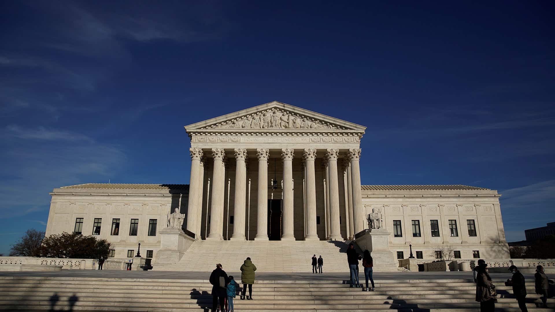 The U.S. Supreme Court building in Washington, D.C., the United States, as shown in February 2022.