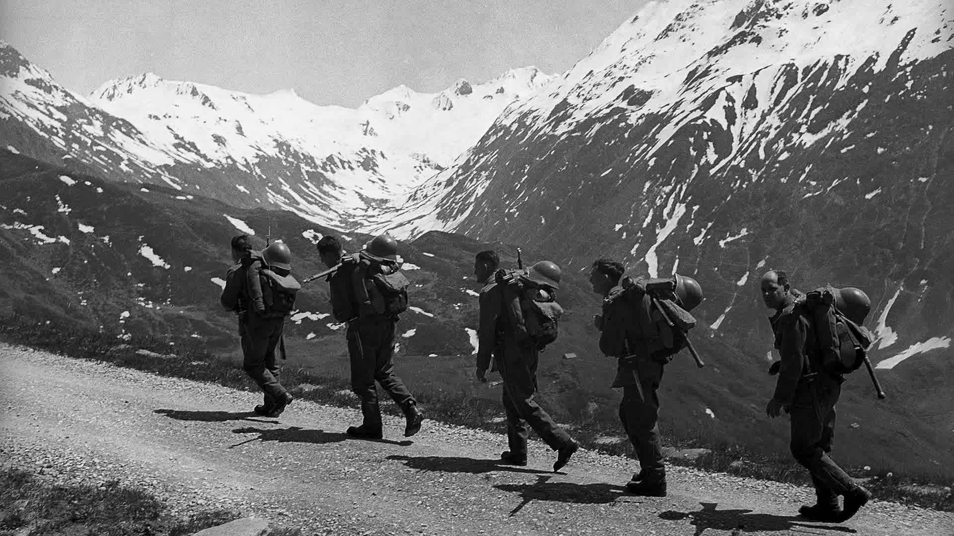 Swiss mountain troops, circa 1940.