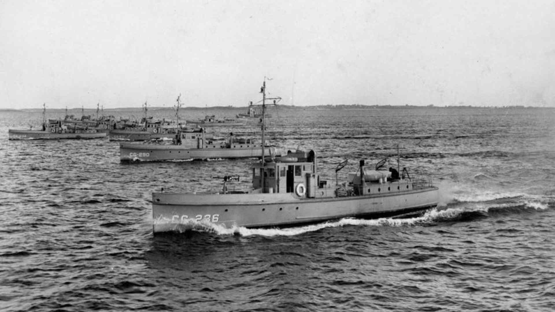 The Coast Guard’s New London-based vessels as seen in 1927 for prohibition enforcement. Among them is CG-290, which was later involved in the Black Duck incident. (Image courtesy of the U.S. Coast Guard)