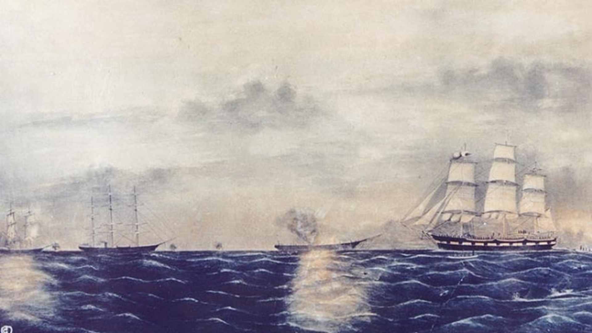 Shenandoah destroying whale ships.