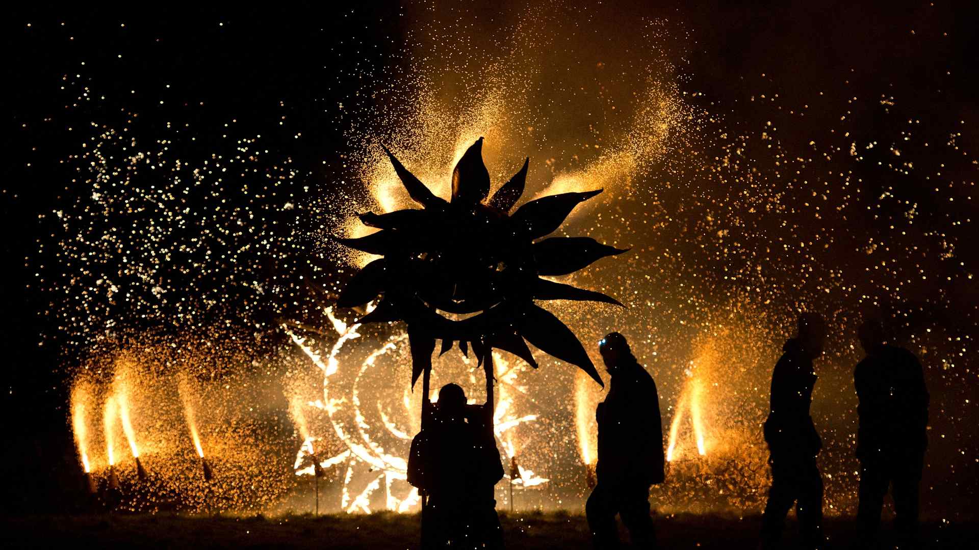 Performers take part in the biennial Imbolc Celtic fire festival, to celebrate the end of Winter and the coming of Spring, in Marsden, northern England on February 6, 2016.
