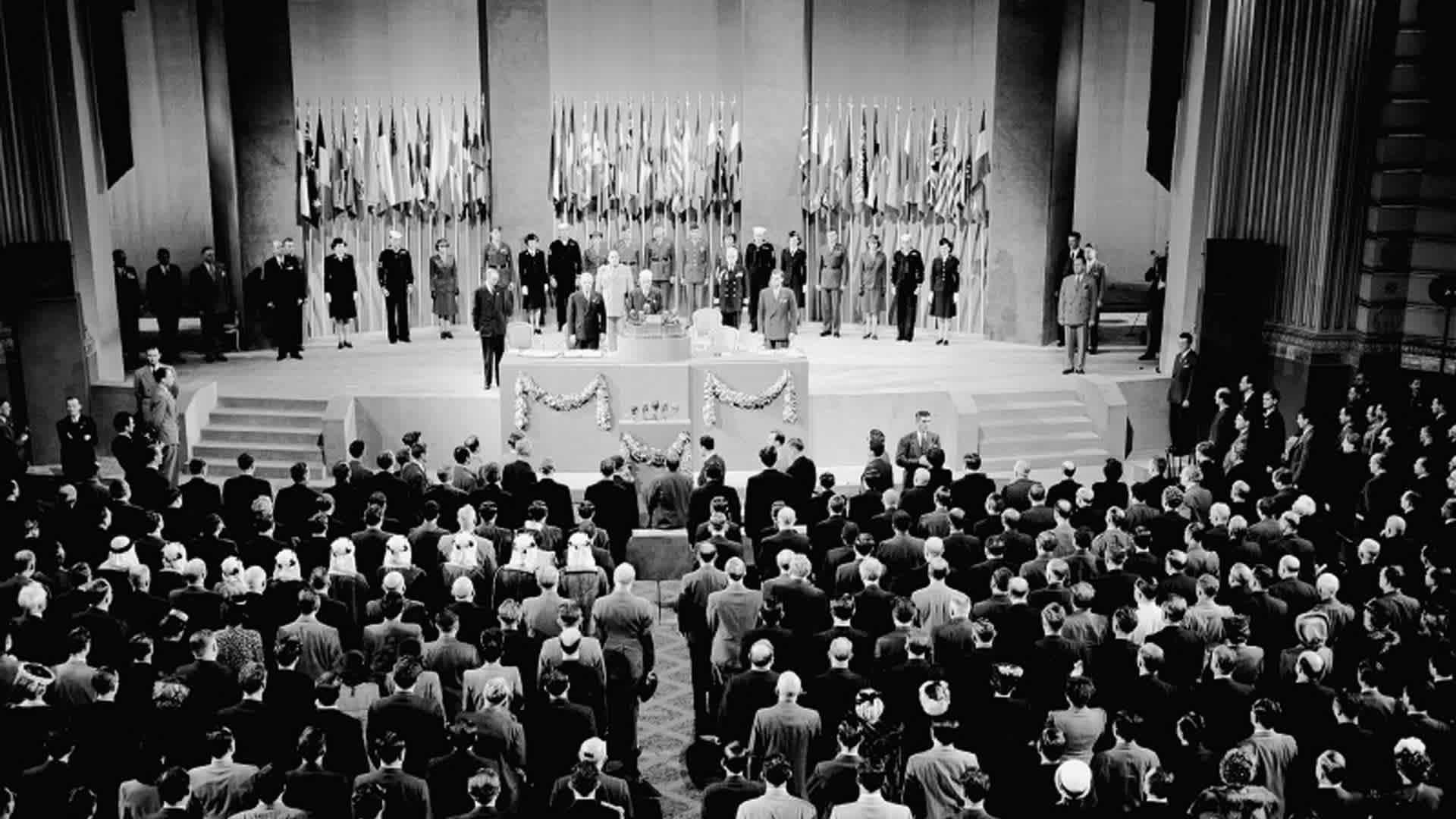 The 16th Plenary Assembly of the founding conference of the United Nations at the Opera House of San The 16th Plenary Assembly of the founding conference of the United Nations at the Opera House of San Francisco, 1945, 1945. Found in the collection of UN, New York. Artist : Anonymous. (Photo by Fine Art Images/Heritage Images/Getty Images)