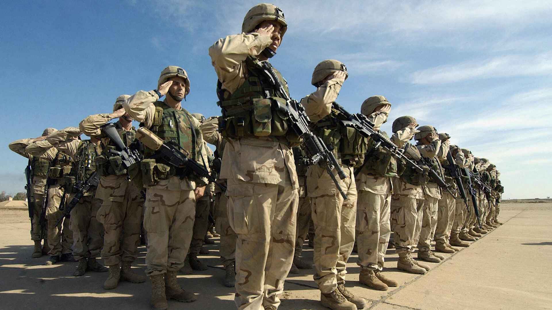 US Military industrial complex, US army soldiers, salute