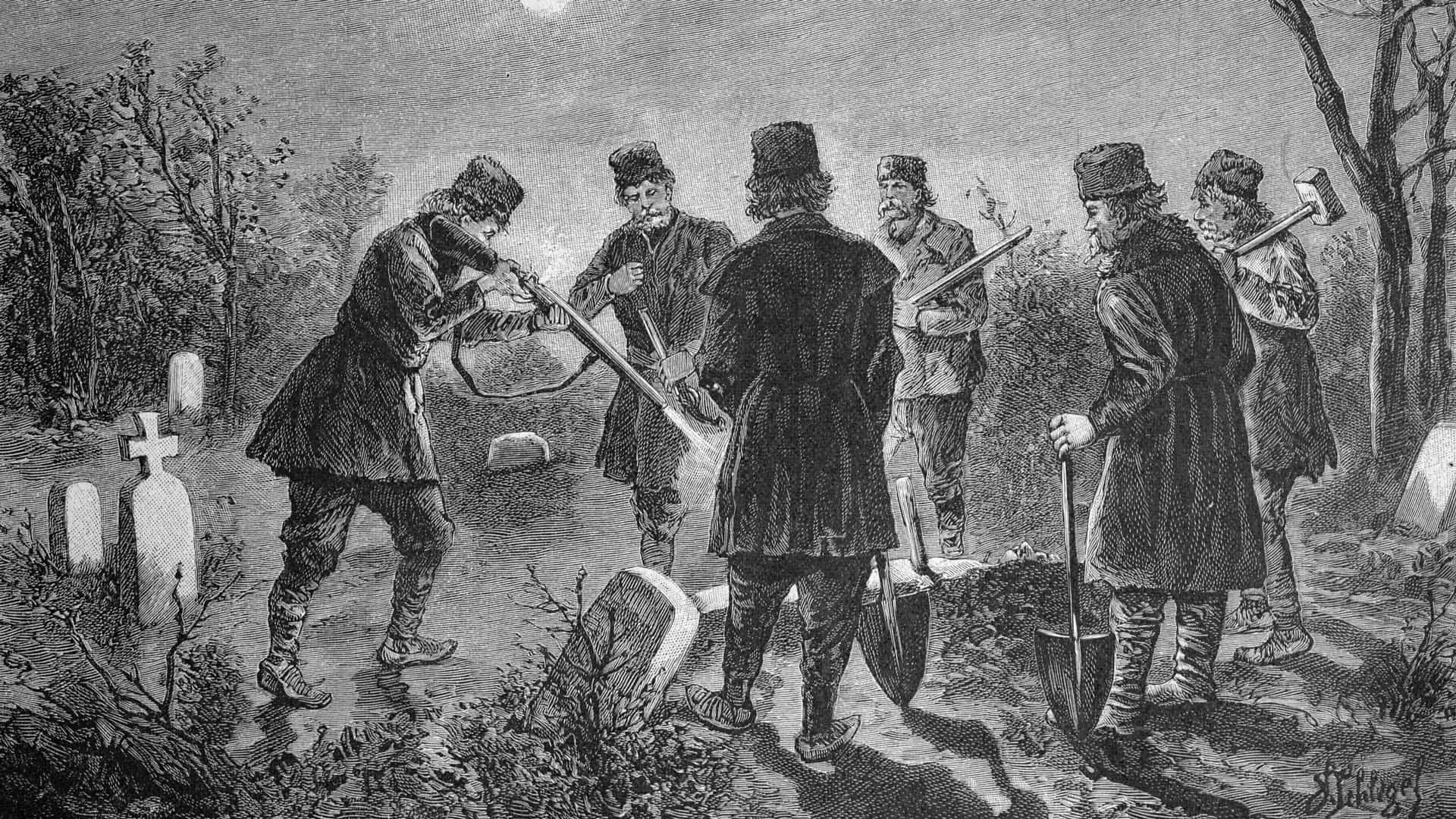 Banning a vampireBanning a vampire in romania, historical picture, about 1893 (photo by: bildagentur-online/uig via getty images)