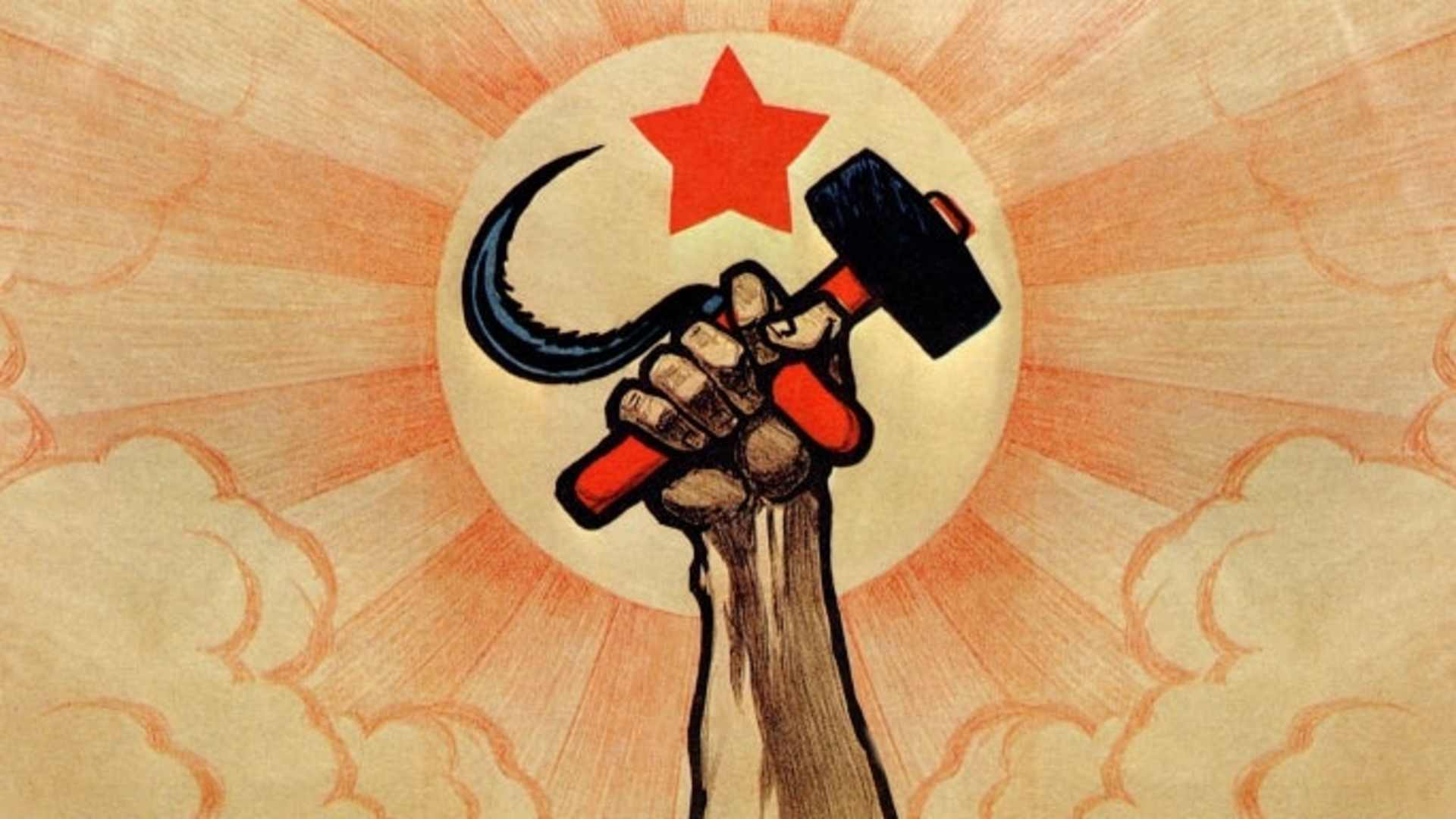 The symbols of the USSR and communism: the hammer and sickle. (Credit: Fototeca Gilardi/Getty Images)