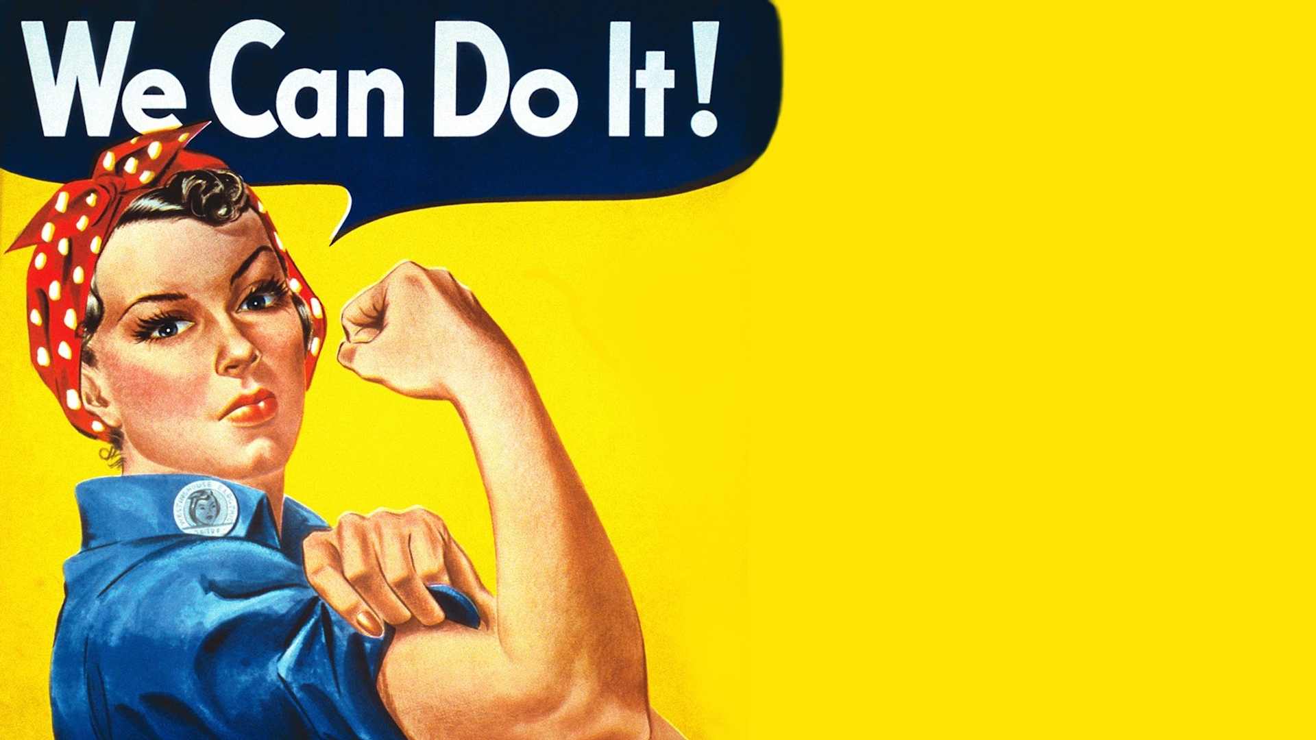 J. Howard Miller’s ‘We Can Do It!’ poster for Westinghouse Electric, aimed at boosting morale among the company’s workers in the war effort later associated with ‘Rosie the Riveter,' the wartime personification of a strong female war production worker.