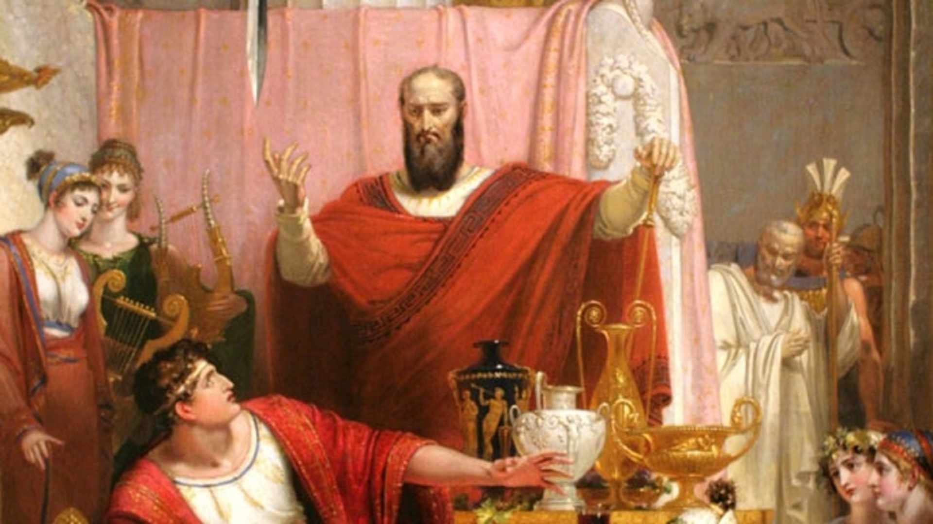 Oil painting on canvas of the Sword of Damocles. (Credit: Public Domain)